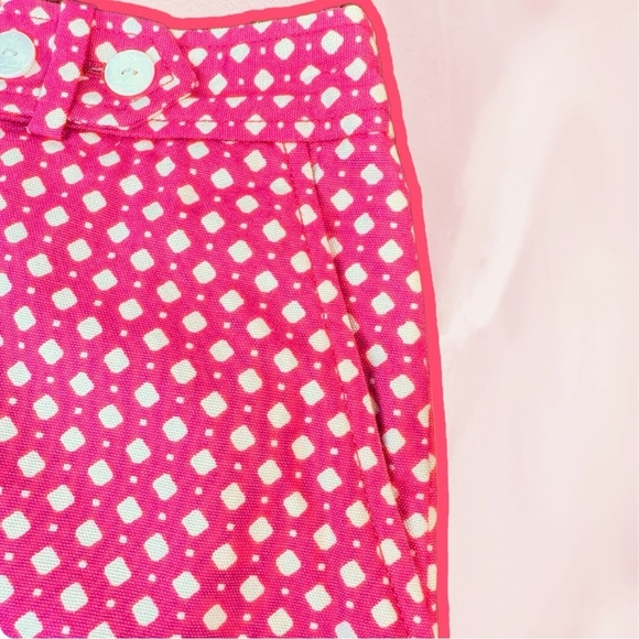 Vintage Y2K J. Crew Pink & White Diamond Dot Printed Preppy Mini Skirt Size 2 - Picture 5 of 10
